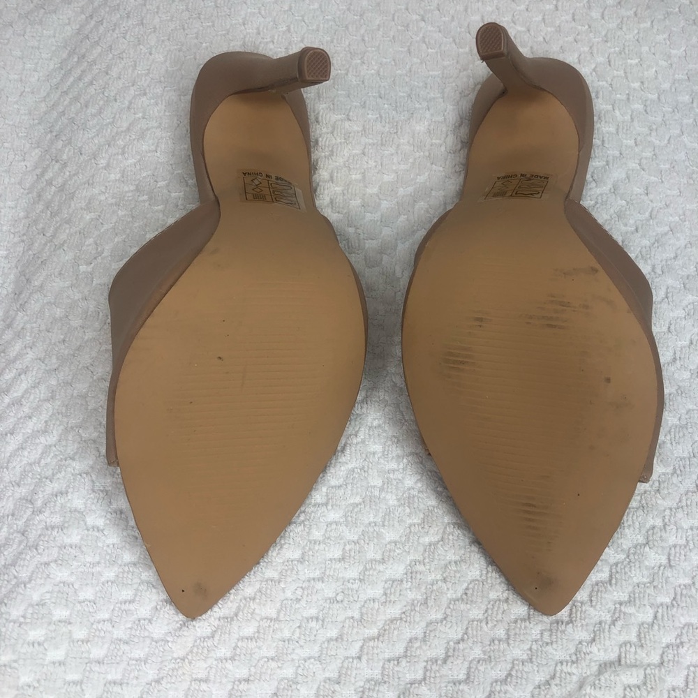 New! Tan pointy open toe heels - Picture 3 of 3